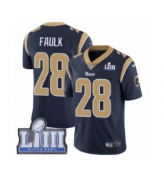 Men's Nike Los Angeles Rams #28 Marshall Faulk Navy Blue Team Color Vapor Untouchable Limited Player Super Bowl LIII Bound NFL Jersey