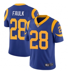 Men's Nike Los Angeles Rams #28 Marshall Faulk Royal Blue Alternate Vapor Untouchable Limited Player NFL Jersey