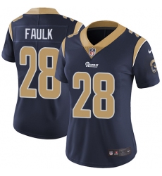 Women's Nike Los Angeles Rams #28 Marshall Faulk Navy Blue Team Color Vapor Untouchable Limited Player NFL Jersey