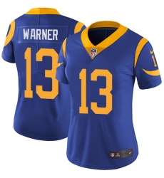 Women's Nike Los Angeles Rams #13 Kurt Warner Royal Blue Alternate Vapor Untouchable Limited Player NFL Jersey