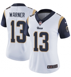 Women's Nike Los Angeles Rams #13 Kurt Warner White Vapor Untouchable Limited Player NFL Jersey