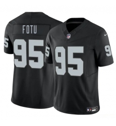 Men's Las Vegas Raiders #95 Leki Fotu Black 2025 F.U.S.E. Vapor Football Stitched Jersey