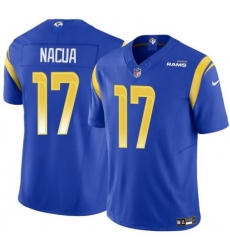Men's Los Angeles Rams #17 Puka Nacua Blue 2023 F.U.S.E. Vapor Untouchable Football Stitched Jersey