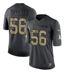 Men's Nike New England Patriots #56 Andre Tippett Limited Black 2016 Salute to Service NFL Jersey