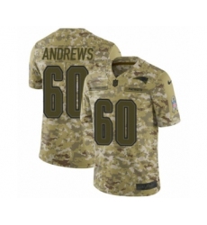 Men's Nike New England Patriots #60 David Andrews Limited Camo 2018 Salute to Service NFL Jersey