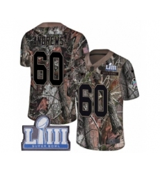 Youth Nike New England Patriots #60 David Andrews Camo Untouchable Limited Super Bowl LIII Bound NFL Jersey