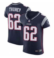 Men's Nike New England Patriots #62 Joe Thuney Navy Blue Team Color Vapor Untouchable Elite Player NFL Jersey