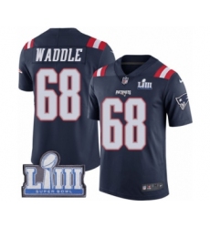 Youth Nike New England Patriots #68 LaAdrian Waddle Limited Navy Blue Rush Vapor Untouchable Super Bowl LIII Bound NFL Jersey