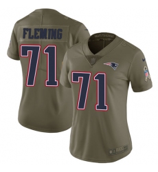 Women's Nike New England Patriots #71 Cameron Fleming Limited Olive 2017 Salute to Service NFL Jersey