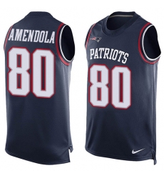 Men's Nike New England Patriots #80 Danny Amendola Limited Navy Blue Player Name & Number Tank Top NFL Jersey