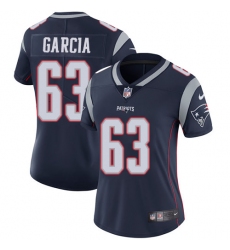 Women's Nike New England Patriots #63 Antonio Garcia Navy Blue Team Color Vapor Untouchable Limited Player NFL Jersey