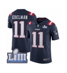 Men's Nike New England Patriots #11 Julian Edelman Limited Navy Blue Rush Vapor Untouchable Super Bowl LIII Bound NFL Jersey Men's Nike New England Patriots #11 Julian Edelman Limited Navy Blue Rush Vapor Untouchable Super Bowl LIII Bound NFL Jersey