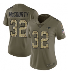 Women's Nike New England Patriots #32 Devin McCourty Limited Olive/Camo 2017 Salute to Service NFL Jersey