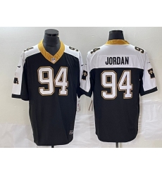 Men's Nike New Orleans Saints #94 Cameron Jordan Black-White 2023 F.U.S.E. Vapor Untouchable Stitched Football Jersey