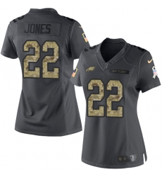 Women's Nike Philadelphia Eagles #22 Sidney Jones Limited Black 2016 Salute to Service NFL Jersey