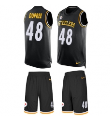 Men's Nike Pittsburgh Steelers #48 Bud Dupree Limited Black Tank Top Suit NFL Jersey