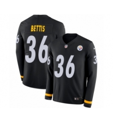 Men's Nike Pittsburgh Steelers #36 Jerome Bettis Limited Black Therma Long Sleeve NFL Jersey