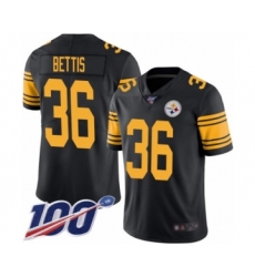 Youth Pittsburgh Steelers #36 Jerome Bettis Limited Black Rush Vapor Untouchable 100th Season Football Jersey
