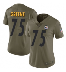 Women's Nike Pittsburgh Steelers #75 Joe Greene Limited Olive 2017 Salute to Service NFL Jersey
