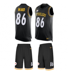 Men's Nike Pittsburgh Steelers #86 Hines Ward Limited Black Tank Top Suit NFL Jersey