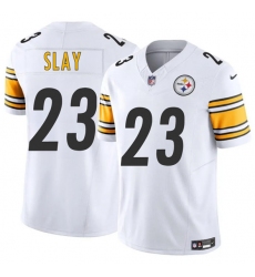 Men's Pittsburgh Steelers #23 Darius Slay White 2025 F.U.S.E. Vapor Limited Football Stitched Jersey
