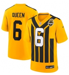 Men's Pittsburgh Steelers #6 Patrick Queen Gold 1933 Throwback Alternate Stitched Football Jersey