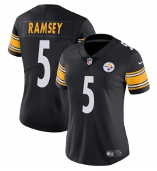 Women's Pittsburgh Steelers #5 Jalen Ramsey Black 2025 Vapor Untouchable Limited Football Stitched Jersey(Run Small)