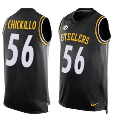 Men's Nike Pittsburgh Steelers #56 Anthony Chickillo Limited Black Player Name & Number Tank Top NFL Jersey