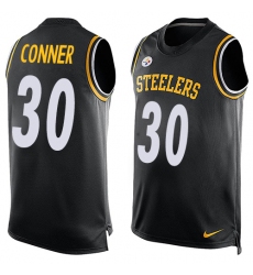 Men's Nike Pittsburgh Steelers #30 James Conner Limited Black Player Name & Number Tank Top NFL Jersey