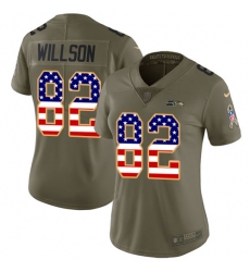 Women's Nike Seattle Seahawks #82 Luke Willson Limited Olive/USA Flag 2017 Salute to Service NFL Jersey