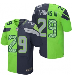 Men's Nike Seattle Seahawks #29 Earl Thomas III Elite Navy/Green Split Fashion NFL Jersey