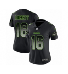Women's Seattle Seahawks #16 Tyler Lockett Limited Black Smoke Fashion Football Jersey
