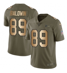 Men's Nike Seattle Seahawks #89 Doug Baldwin Limited Olive/Gold 2017 Salute to Service NFL Jersey