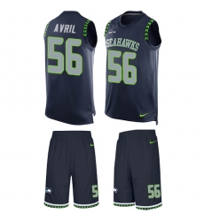 Men's Nike Seattle Seahawks #56 Cliff Avril Limited Steel Blue Tank Top Suit NFL Jersey