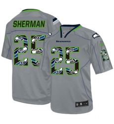 Men's Nike Seattle Seahawks #25 Richard Sherman Elite New Lights Out Grey NFL Jersey