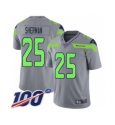 Men's Seattle Seahawks #25 Richard Sherman Limited Silver Inverted Legend 100th Season Football Jersey