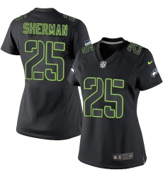 Women's Nike Seattle Seahawks #25 Richard Sherman Limited Black Impact NFL Jersey