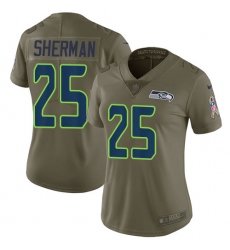 Women's Nike Seattle Seahawks #25 Richard Sherman Limited Olive 2017 Salute to Service NFL Jersey