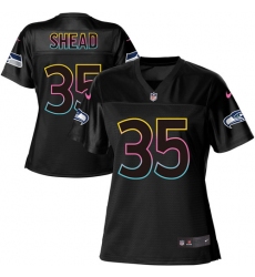 Women's Nike Seattle Seahawks #35 DeShawn Shead Game Black Team Color NFL Jersey