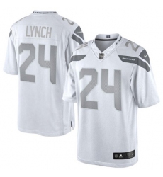 Men's Nike Seattle Seahawks #24 Marshawn Lynch Limited White Platinum NFL Jersey