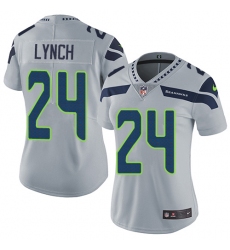 Women's Nike Seattle Seahawks #24 Marshawn Lynch Elite Grey Alternate NFL Jersey