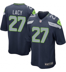 Men's Nike Seattle Seahawks #27 Eddie Lacy Game Steel Blue Team Color NFL Jersey