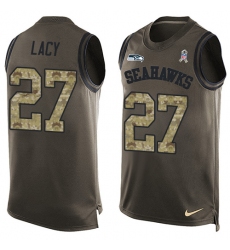 Men's Nike Seattle Seahawks #27 Eddie Lacy Limited Green Salute to Service Tank Top NFL Jersey
