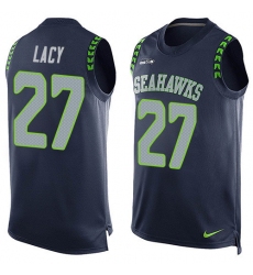 Men's Nike Seattle Seahawks #27 Eddie Lacy Limited Steel Blue Player Name & Number Tank Top NFL Jersey