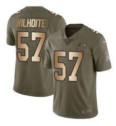 Youth Nike Seattle Seahawks #57 Michael Wilhoite Limited Olive/Gold 2017 Salute to Service NFL Jersey