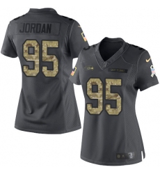 Women's Nike Seattle Seahawks #95 Dion Jordan Limited Black 2016 Salute to Service NFL Jersey