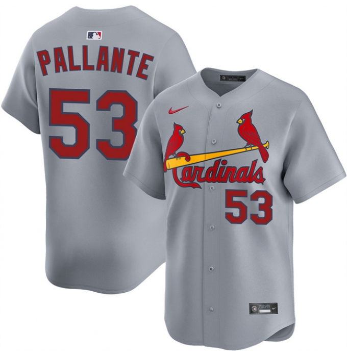 Men's St. Louis Cardinals #53 Andre Pallante Gray 2024 Away Limited Stitched Baseball Jersey