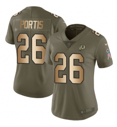 Women's Nike Washington Redskins #26 Clinton Portis Limited Olive/Gold 2017 Salute to Service NFL Jersey