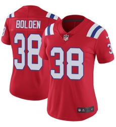Women's Nike New England Patriots #38 Brandon Bolden Red Alternate Vapor Untouchable Limited Player NFL Jersey