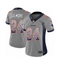 Women's Nike New England Patriots #24 Stephon Gilmore Limited Navy Blue Therma Long Sleeve NFL Jersey